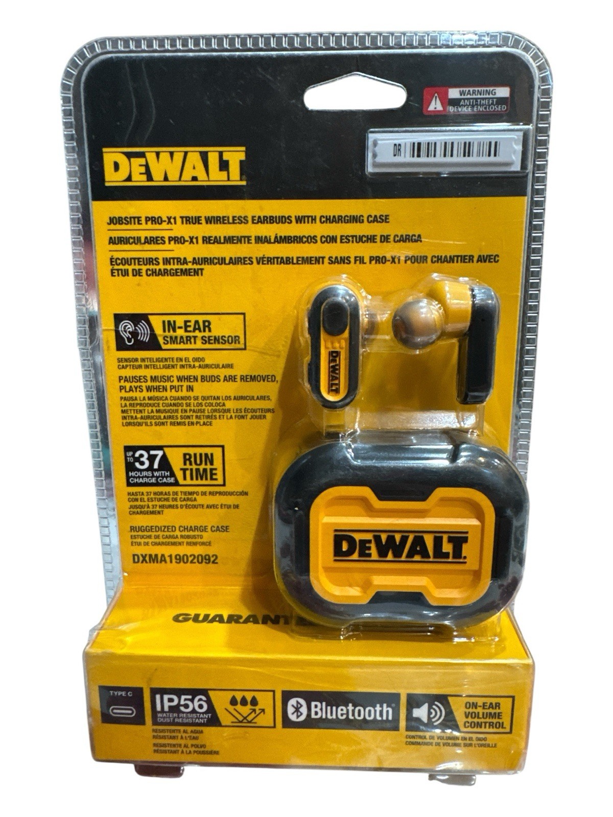 DEWALT DXMA1902092 Pro-X1 Jobsite Bluetooth Earbuds – Black/Yellow NEW ✅