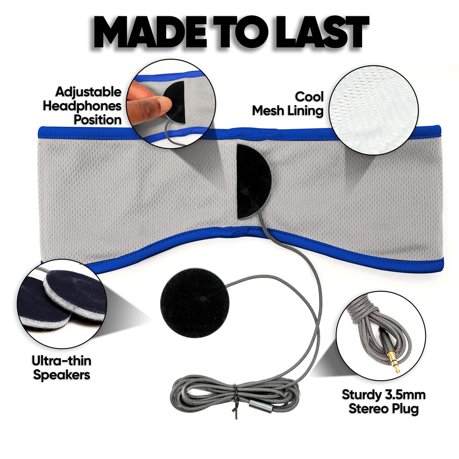 CozyPhones Sleep Headphones – Over Ear from Ultra One-size, Blue