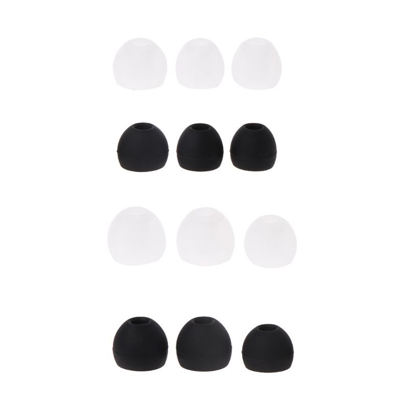 6 Pairs(S/for M/L) Soft Silicone Replacement Eartips Earbuds for Earphone Headph