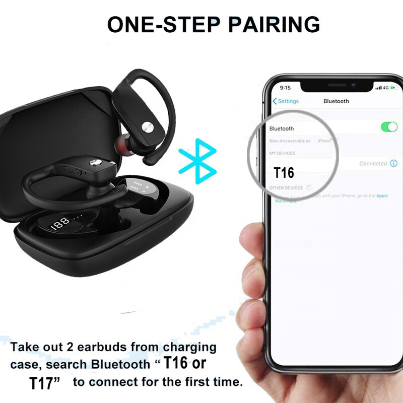 Bluetooth 5.0 Headset Wireless Earphones Stereo Noise Reduction Sport Ear-hook