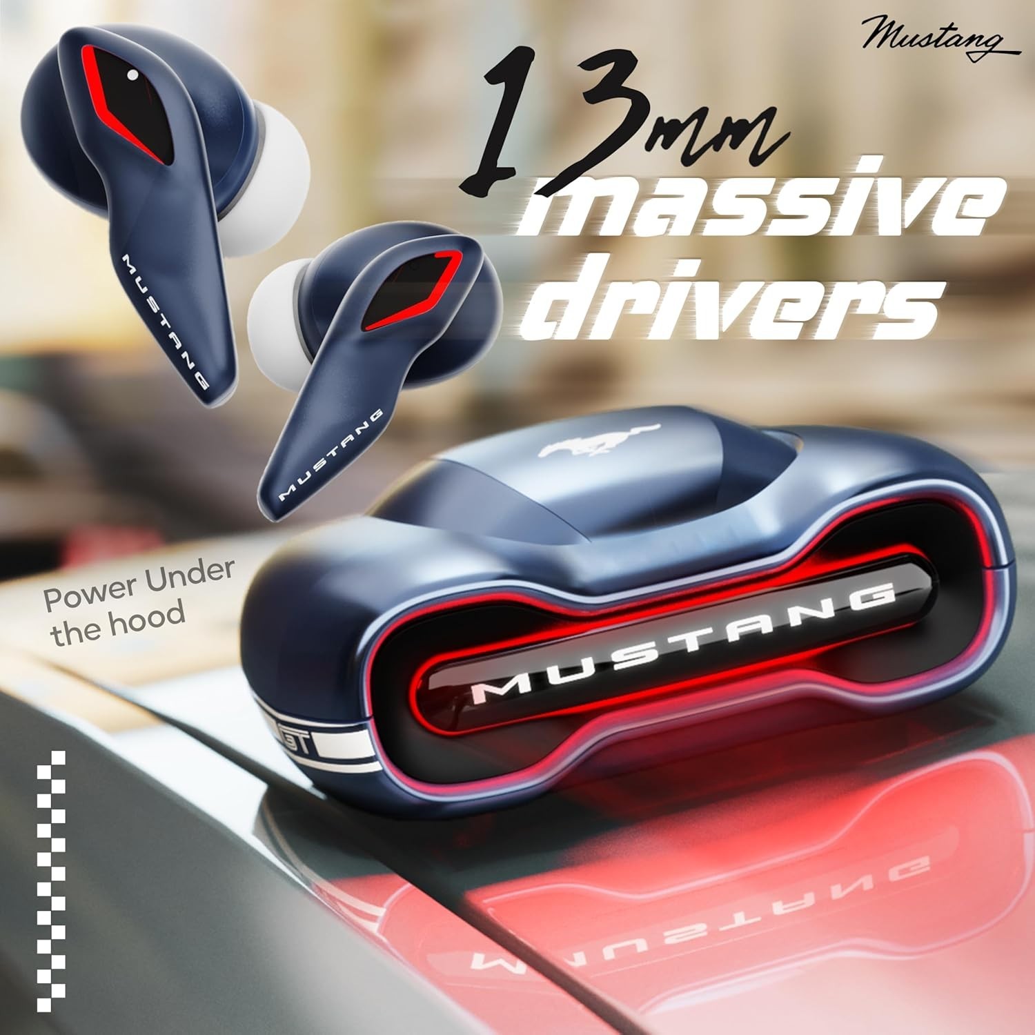 GOBOULT x Mustang Torq Wireless in Ear Earbuds with 60H Playtime | Quad Mic ENC