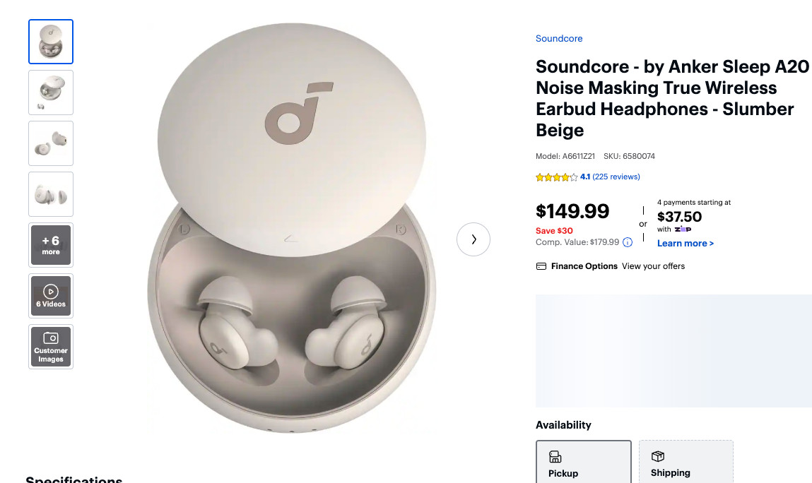 Soundcore Sleep A20 Earbuds Noise-Blocking, Sleep Headphones with Monitoring