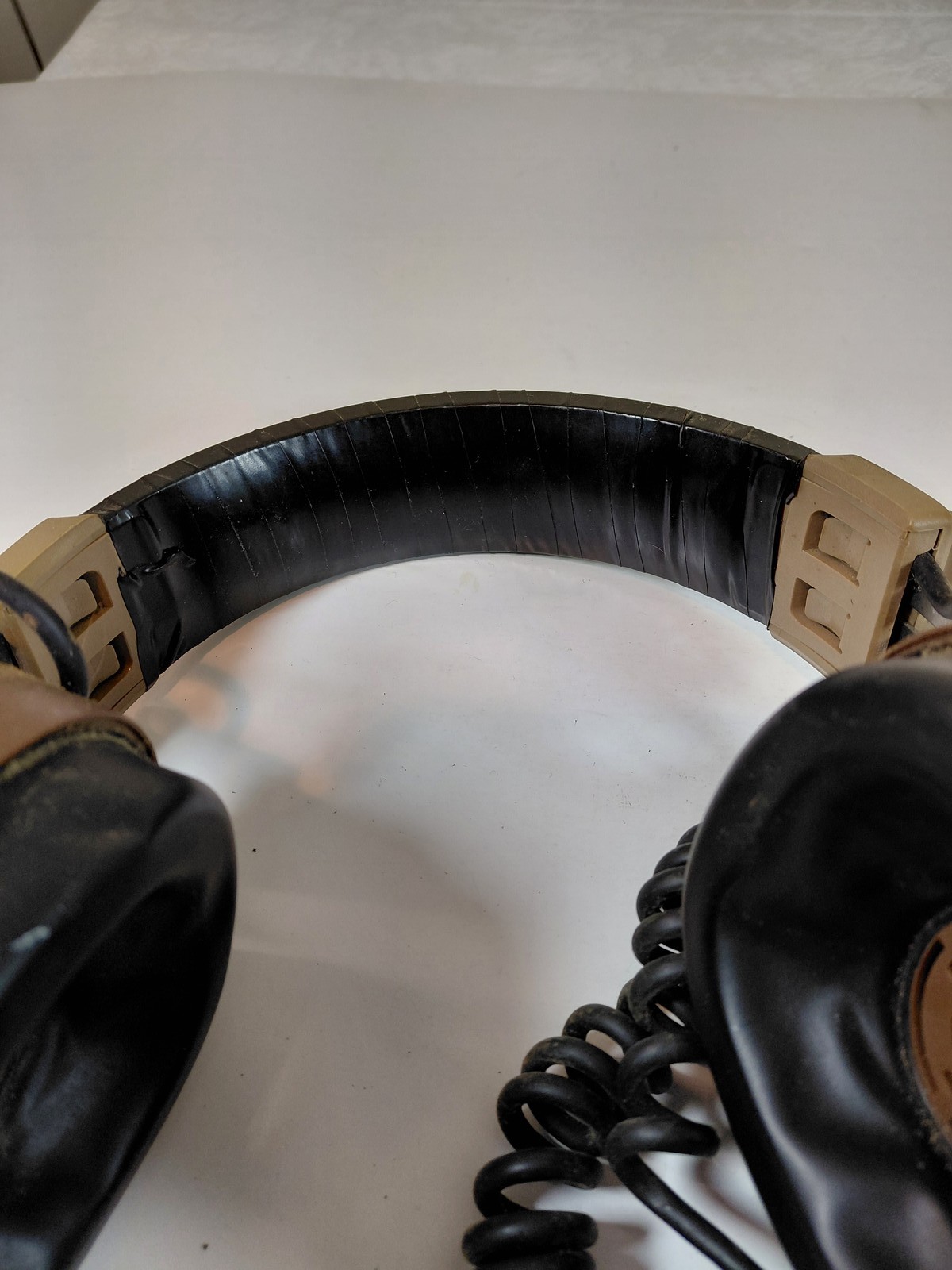 Vintage Koss K/6ALC Over-Ear Wired Headphones Tan Brown Coiled Cable 1/4″ Jack