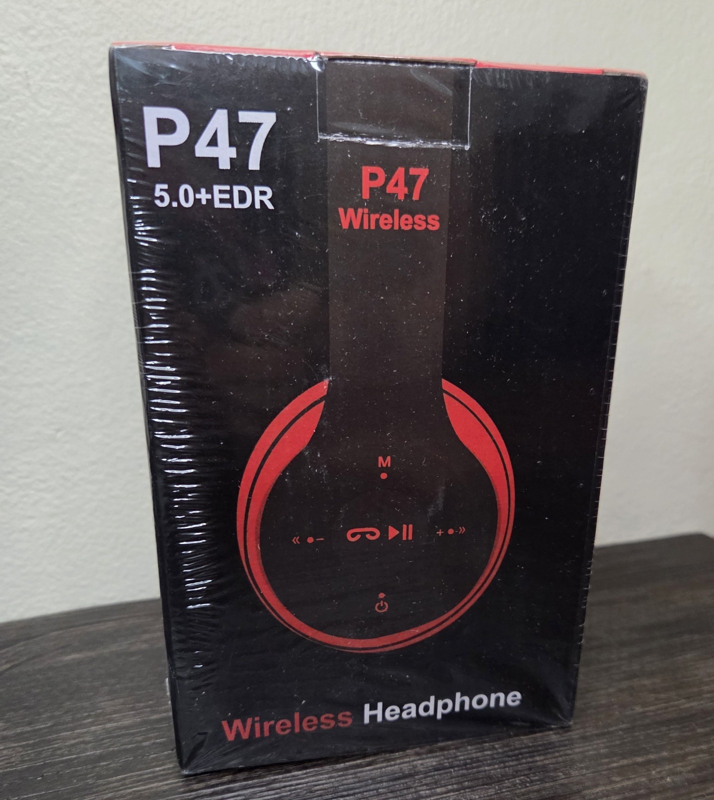 P47 Wireless Headphones Bluetooth 5.0+EDR Foldable Over-Ear with Mic, FM & SD –