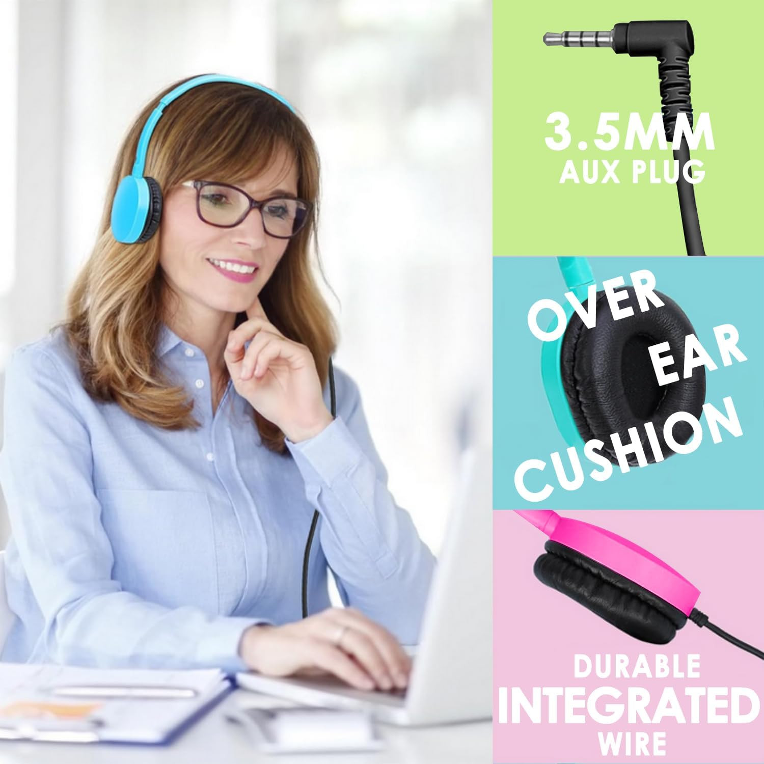 Kids Headphones Bulk 10 Pack for School Classroom Student Children Toddler Boys