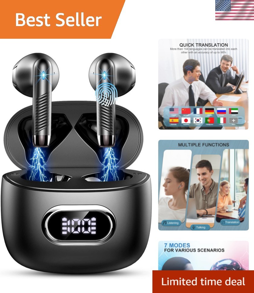 3-in-1 AI Translator Earbuds – Real-Time Conversations, Music & Calls, 42H Play