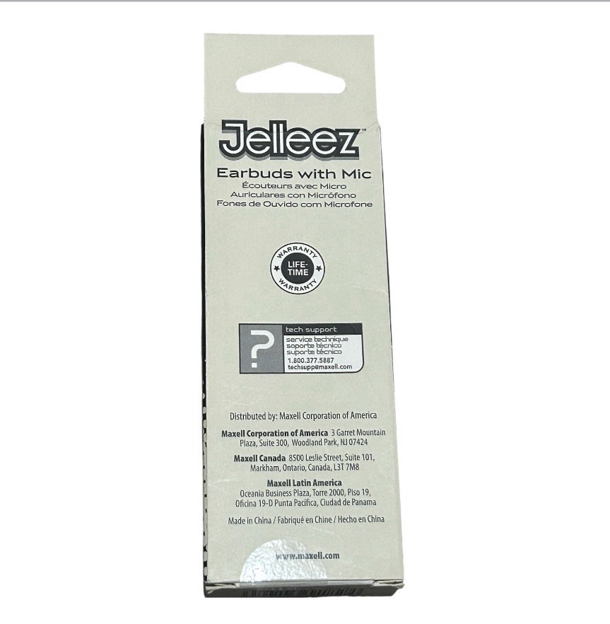 Maxell Soft Comfort Fit 191569 Jelleez JELM-Black Corded Earbuds w/ Microphone