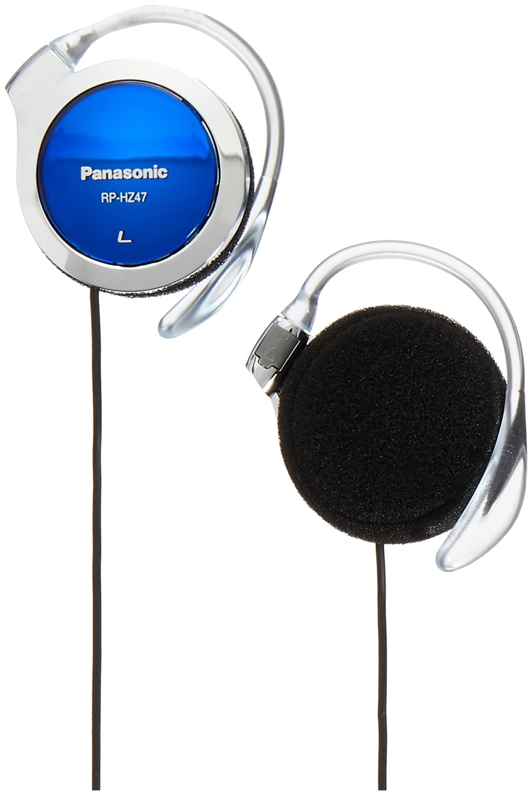 Blue Ultra Slim Headphones with Comfortable Clip Hanger and 30mm Drivers