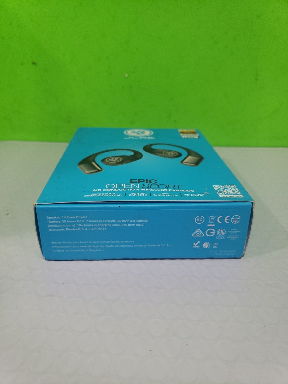 JLab – Epic Open Sport Air Conduction Wireless Earbuds – Black Open Box