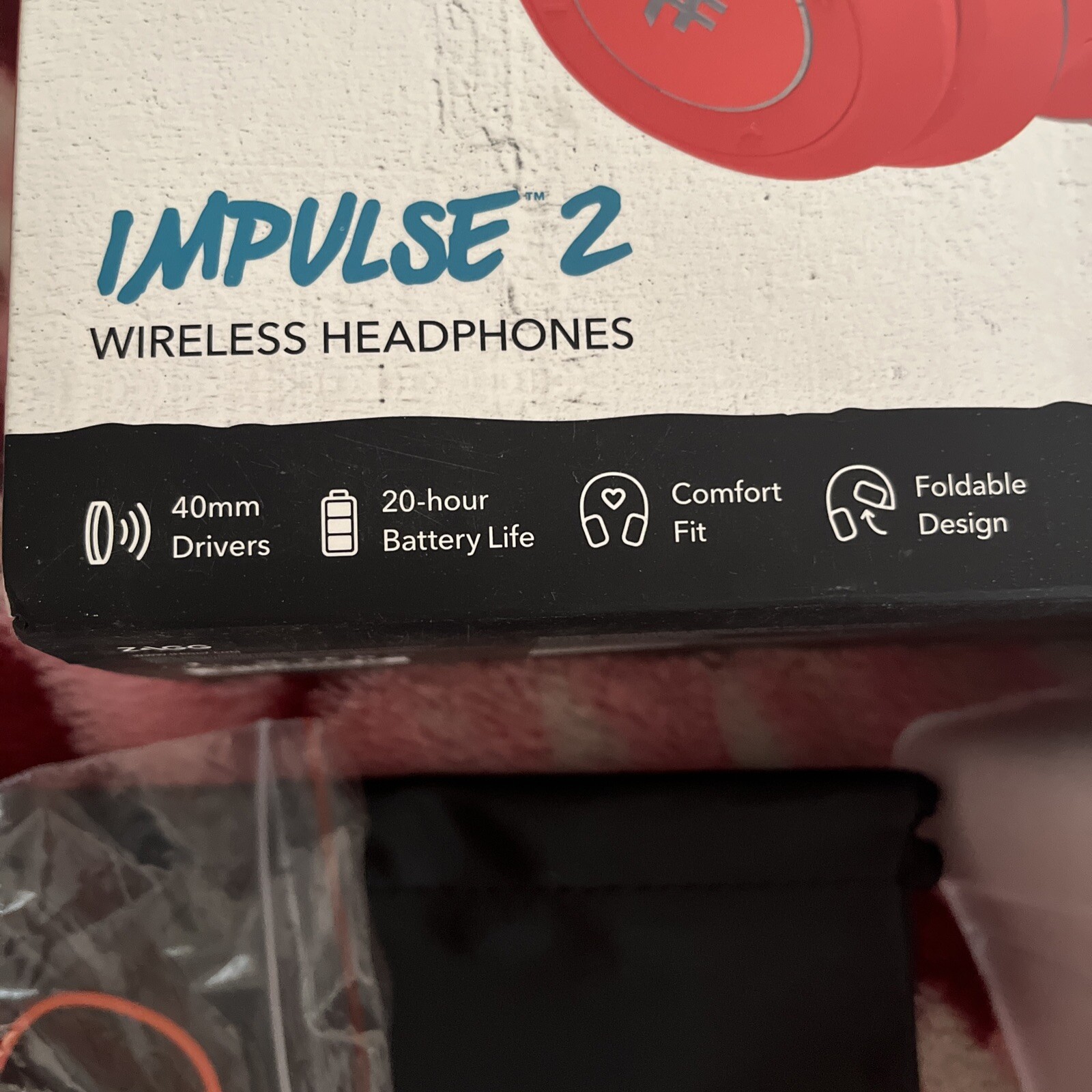 iFrogz Impulse 2 Wireless – Premium Headphones with Long Battery Life Light Red