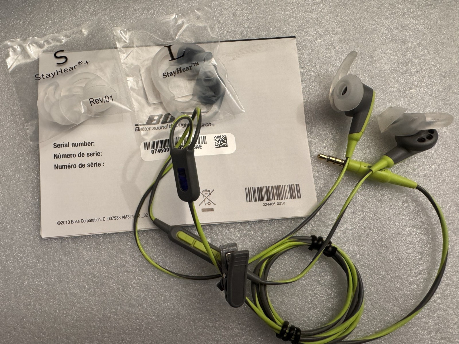 Genuine/OEM Bose SoundSport Wired 3.5mm Earbuds In-ear Headphones Green