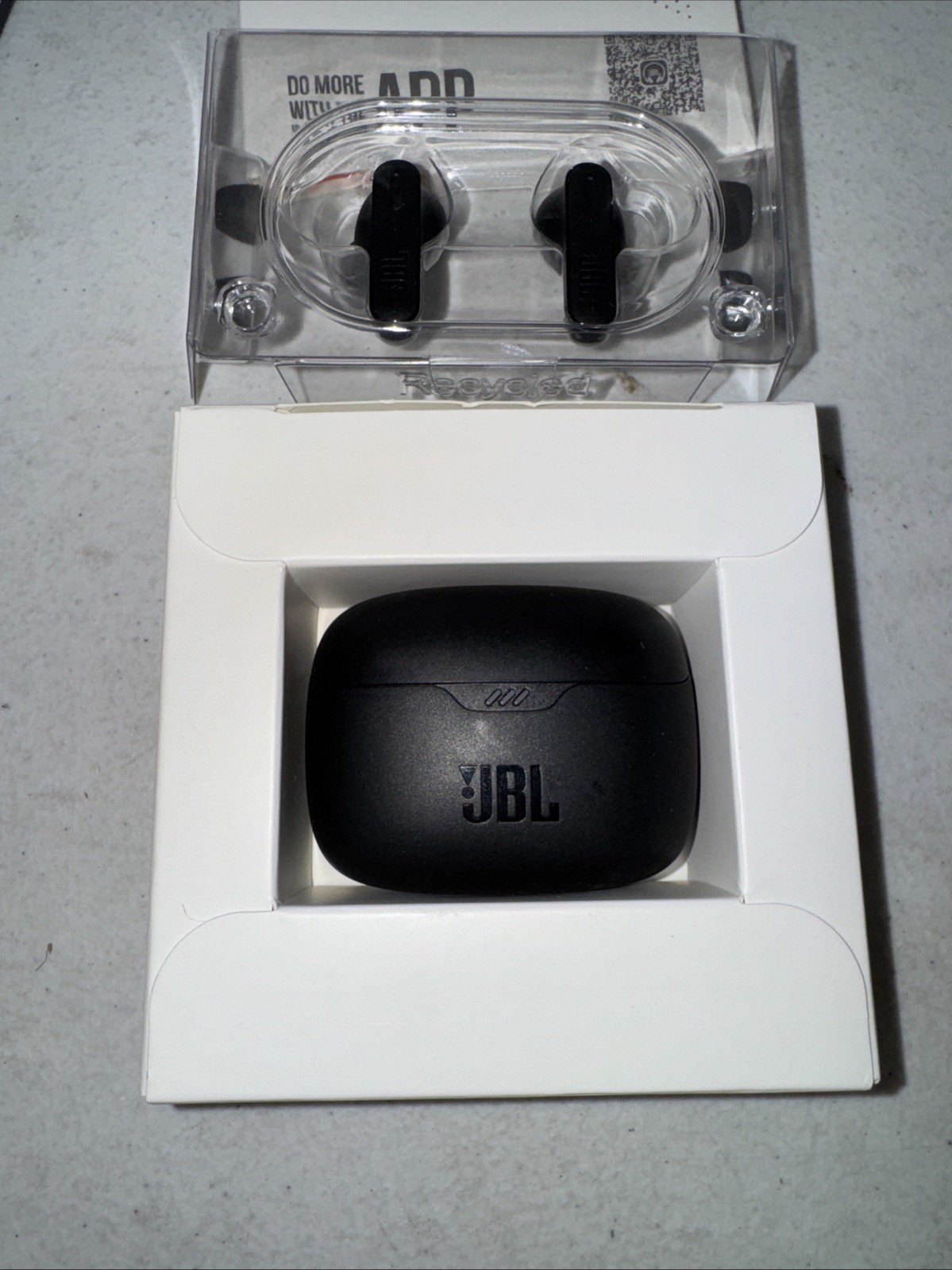 JBL By Harman Tune Beam Perfect Fit Wireless Pure Bass Zero Noise Earbuds, Black