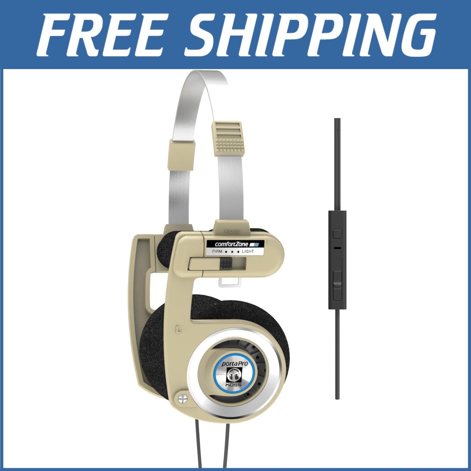 Limited Edition Retro On-Ear Headphones with In-Line Microphone & Carry Case