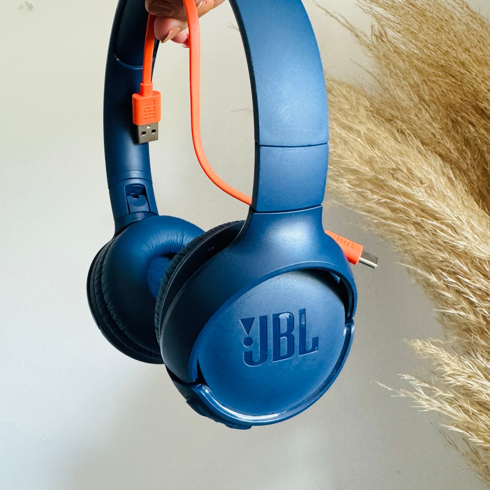 NEW JBL 510T Navy Blue Orange Wireless Bluetooth Over Ear Chunky Headphones