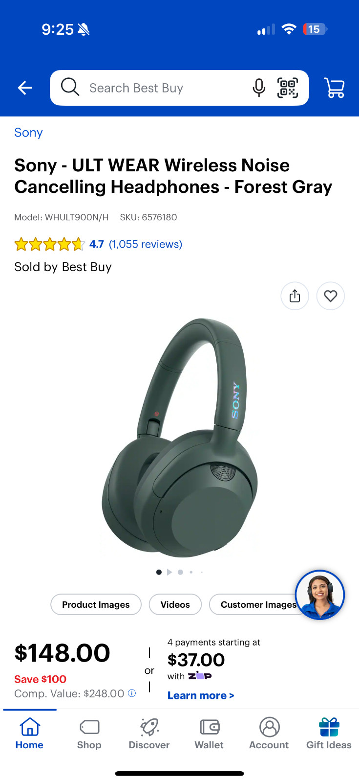 Sony ULT WEAR WH-ULT900N/H (Forest Gray)