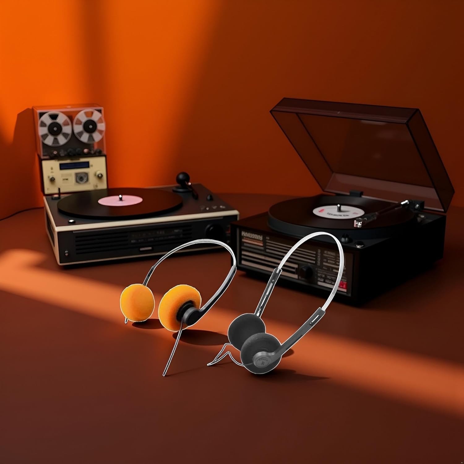 2 Pcs Retro On-Ear Wired Headphones for Vintage Sound & Modern Style