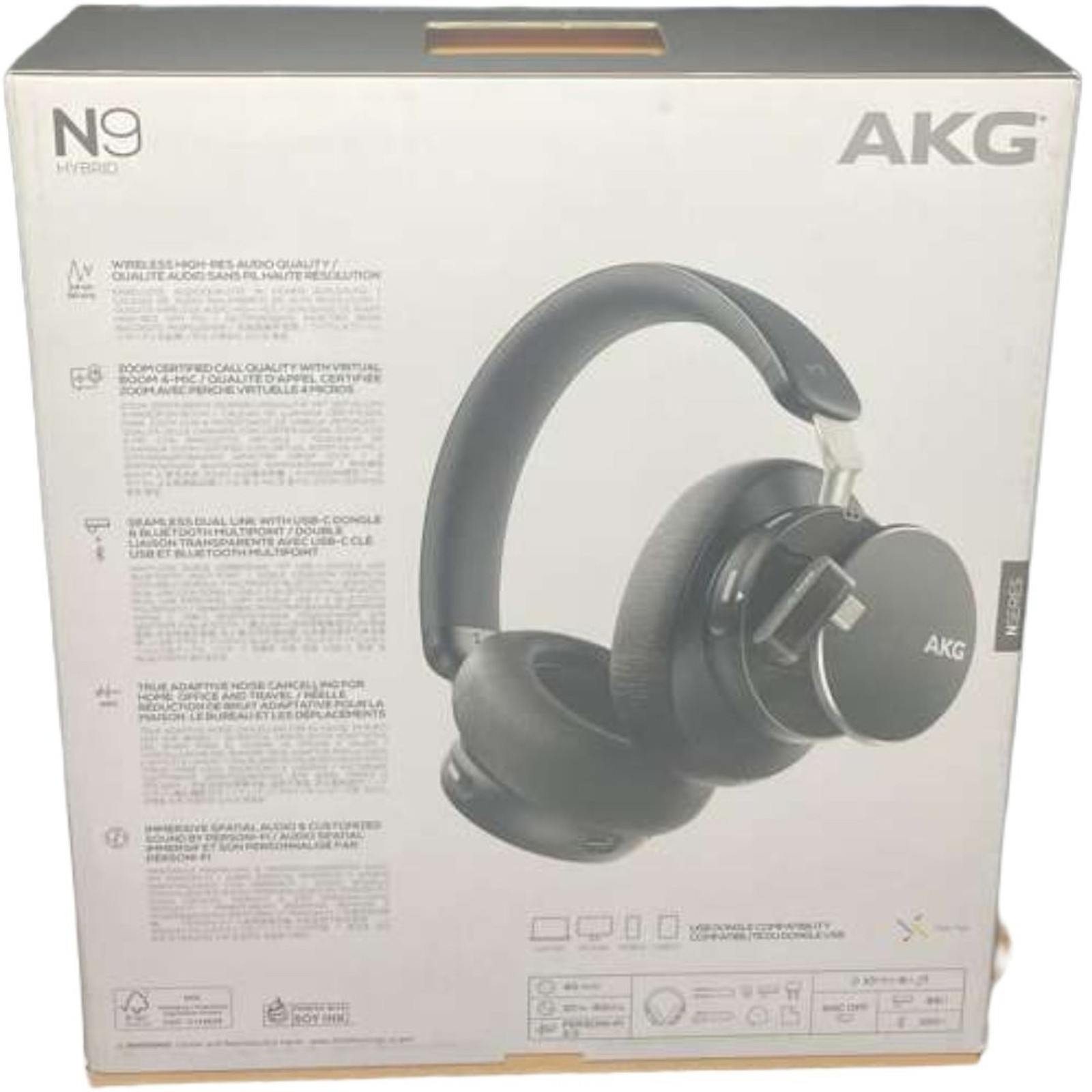 Harman AKG N9 Hybrid Wireless Headphones Hi-Res Audio ANC Preowned Clean